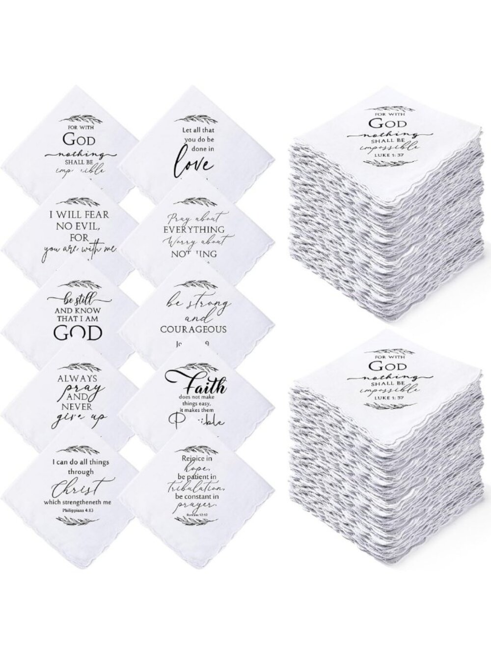 Christian Handkerchiefs for Men & Women - Bulk Gift Set, Soft & Stylish